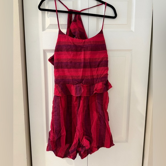 Anthropologie Striped Ruffle Romper - Picture 2 of 5
